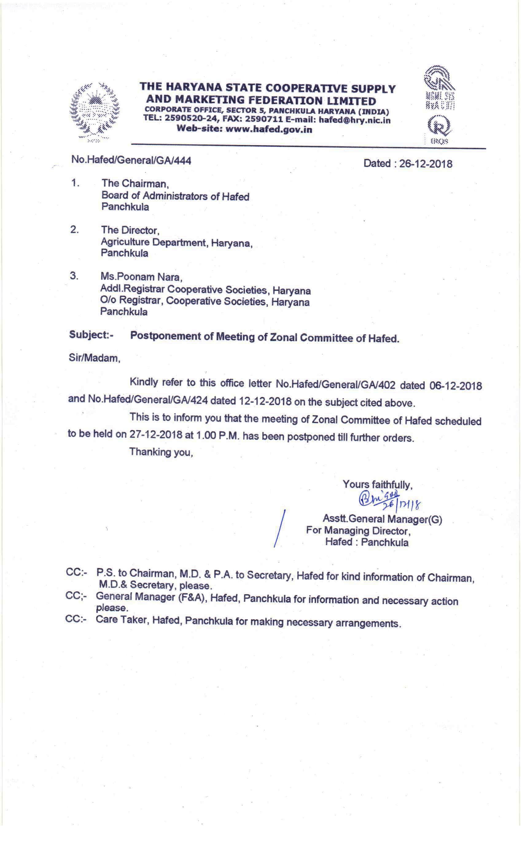 Notice Regarding election of BOD of Hafed